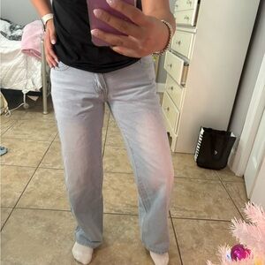 SHEIN Light Blue Straight Leg Jeans